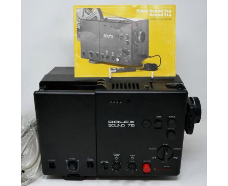 Bolex sound 715 8mm sound movie projector with lead and instructions with sound recording capability. P&amp;P Group 3 (£25+VA