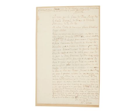 Anne, Queen of England, Scotland and Ireland (from 1707 Queen of Great Britain), (1665-1714) Document signed 'Anne R.', Cour 