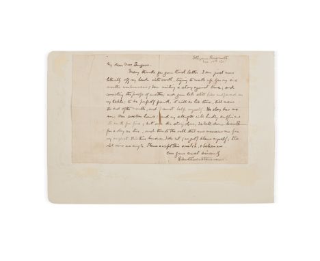 Stevenson, Robert Louis Autograph Letter Signed ("Robert Louis Stevenson") to Mrs Burgess, written during the midst of creati