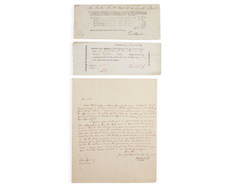 Scott, Sir Walter 3 items including Autograph Letter Signed to an unnamed correspondent regarding the Selkirk Shore troop "Ca