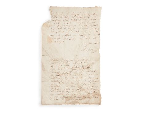 Blount, Sir Christopher (1555 - 1601), English soldier, secret agent, and rebel Autograph Letter Signed ("Chr. Blount"), to h