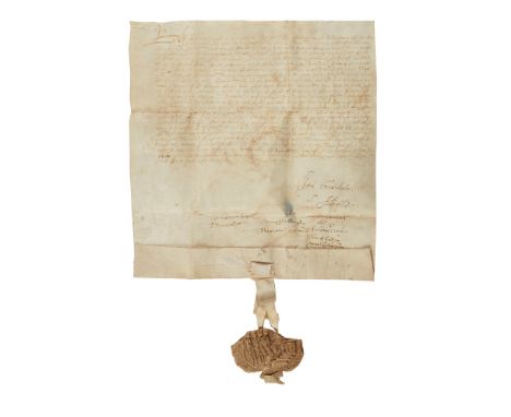 Royal Abbey of St. Thomas, Arbroath, Angus Grant signed by John Hamilton later first Marquess of Hamilton, as Commendator of 