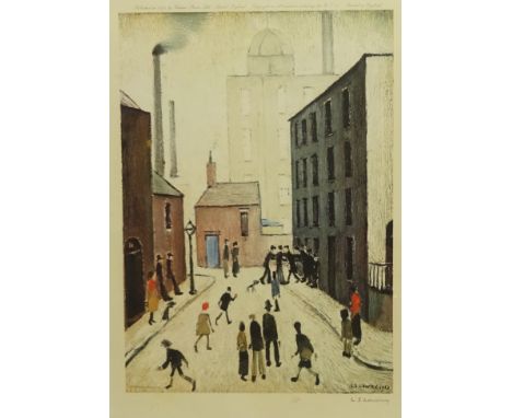 Laurence Stephen Lowry RBA RA (British 1887-1976): 'Industrial Scene', limited edition offset lithograph, Fine Art Trade Guil