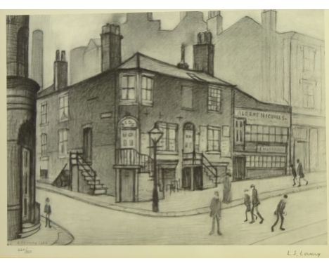 Laurence Stephen Lowry RA (Northern British 1887-1976): Great Ancoats Street, limited edition monochrome lithograph signed an