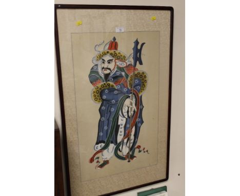 A FRAMED AND GLAZED PORTRAIT OF AN ORIENTAL GENTLEMAN 