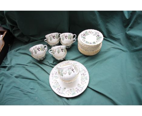 Small selection of tea cups, saucers, sugar milk and sandwich plate marked Royal Worcester, Lavina 