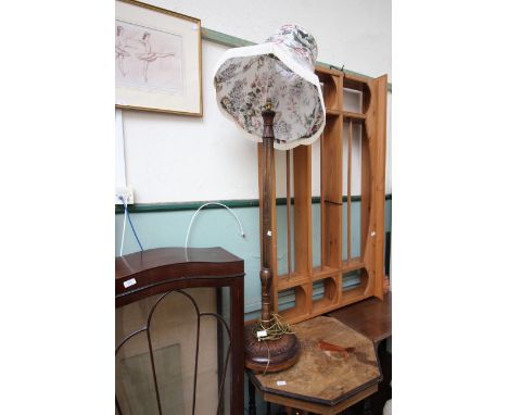 Oak standard lamp