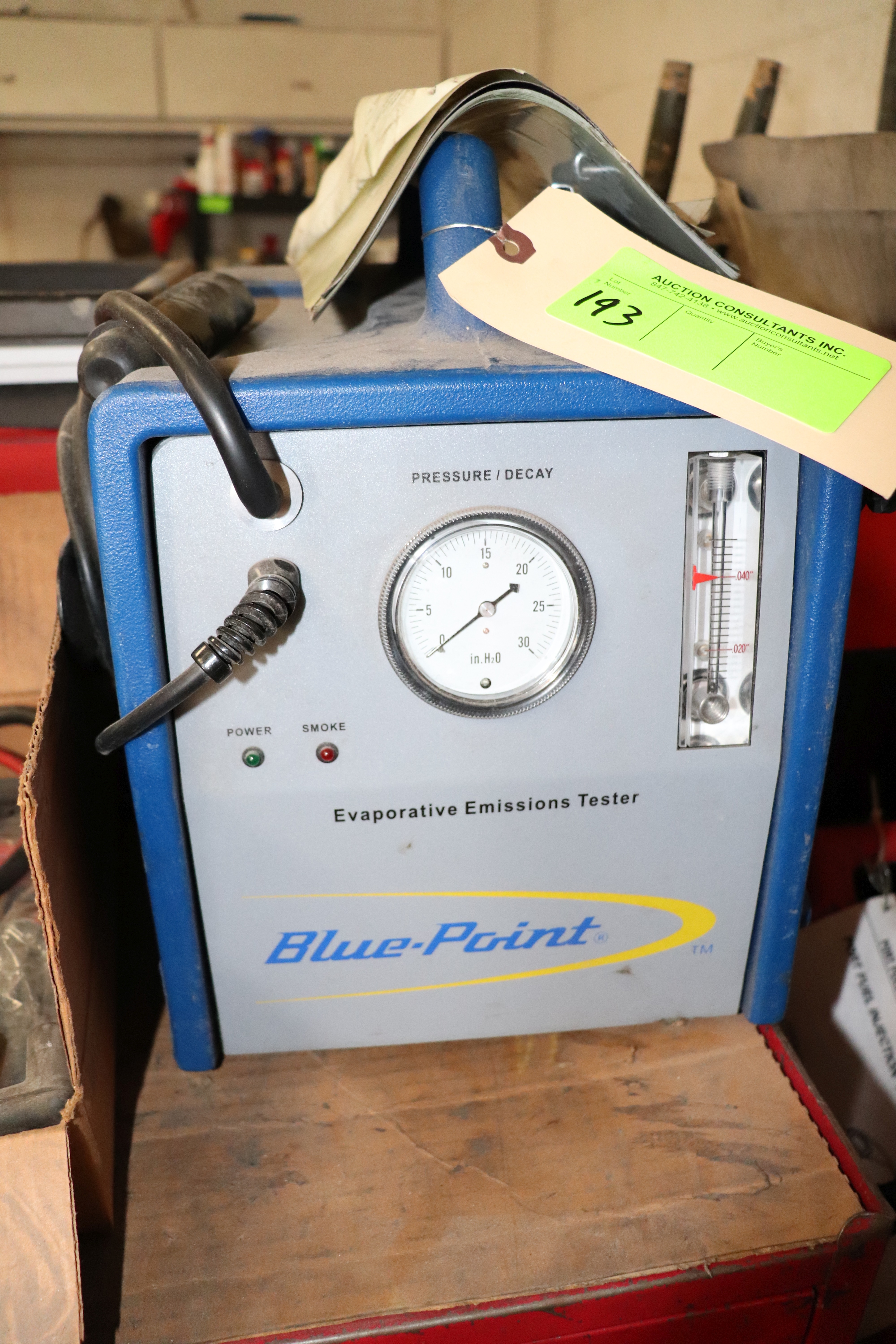 Blue Point evaporative emissions tester, model EELD100