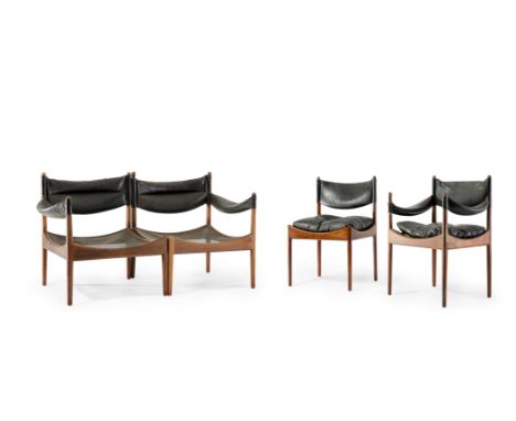 Kristian Solmer Vedel (1923-2003) for Sören Willadsen   Four 'Modus' chairs, comprising an armchair, side chair and a two sea