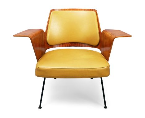 Robin Day (1915-2010) for Hille Model '700' lounge chair, circa 1956  Sycamore and walnut veneered plywood, enamelled steel, 