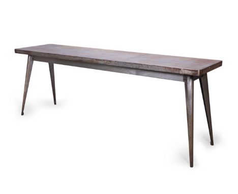 Contemporary&nbsp;Industrial style console table, late 20th century&nbsp;Steel&nbsp;74cm high, 200cm wide, 50.5cm deep