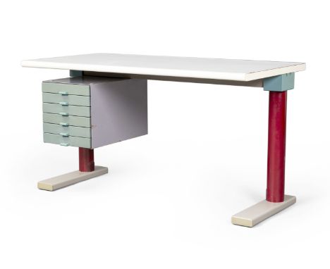 Ettore Sottsass (1917-2007) for Olivetti&nbsp;Desk, circa 1970s&nbsp;Lacquered steel, lacquered wood&nbsp;66cm high, 121cm wi