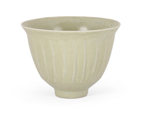 David Leach (1911-2005) Celadon glazed bowl with fluted sides, last quarter 20th century  Glazed porcelain  Impressed mark  9