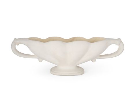 William John Marriner for Fulham Pottery Alberware range 'FMC' mantle vase, circa 1937  unglazed earthenware with glazed inte