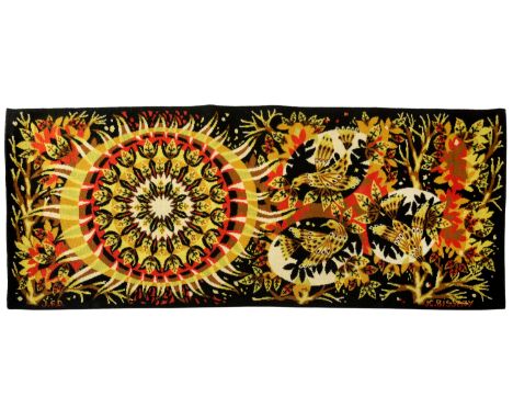 Jean-Claude Bissery&nbsp;'Aurore' tapestry, circa 1970&nbsp;Signed 'J.F.D' &amp; 'JC. Bissery' within the weave&nbsp;79cm x 2