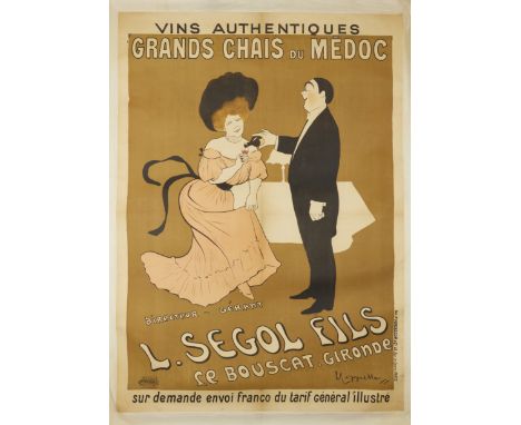 Leonetto Cappiello (1872-1945) printed by Vercasson&nbsp;French Art Nouveau poster, ' Grands Chais du Medoc, L. Segol Fils', 