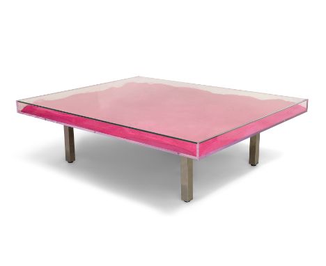 Yves Klein (1928-1962)   'Table Rose', late 20th century  Pink pigment, Acrylic, steel  Label to underside signed in pen 'R. 