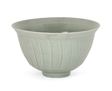 David Leach (1911-2005)&nbsp;Celadon glazed bowl with fluted sides, last quarter 20th century&nbsp;Glazed porcelain&nbsp;Impr