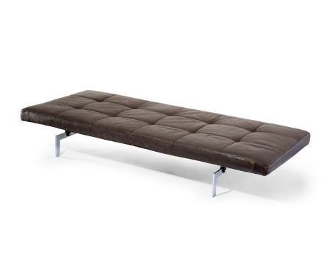 Poul Kjærholm (1929-1980) for Fritz Hansen   Model 'PK80' daybed, originally designed 1957, executed 1983  Steel, Leather uph