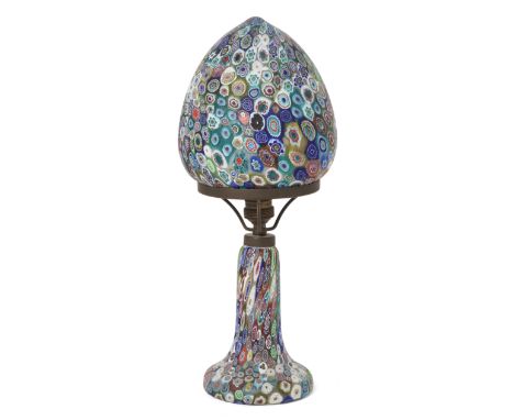 Fratelli Toso   Murano table lamp, circa 1950  Millefiori glass, brass  48cm high   It is the buyer's responsibility to ensur