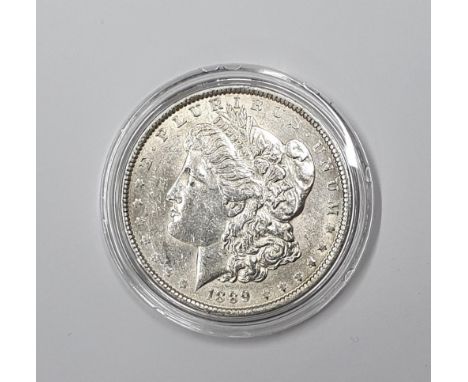 Uncirculated, 1889 US Morgan silver dollar, Philadelphia mint 