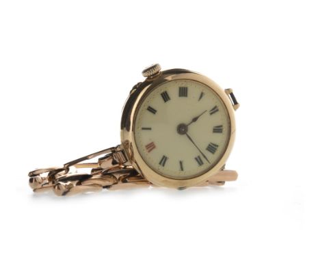 LADY'S GOLD MANUAL WIND WRIST WATCH, the round cream dial with Roman numeral hour markers, dot outer seconds track, 24mm case