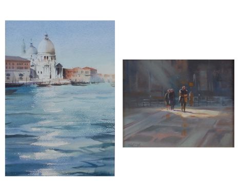 Trevor Waugh (b.1952) - Light on the water in Venice, watercolour, 34 x 23.5cm; and one other by the artist - St Peter's Shin