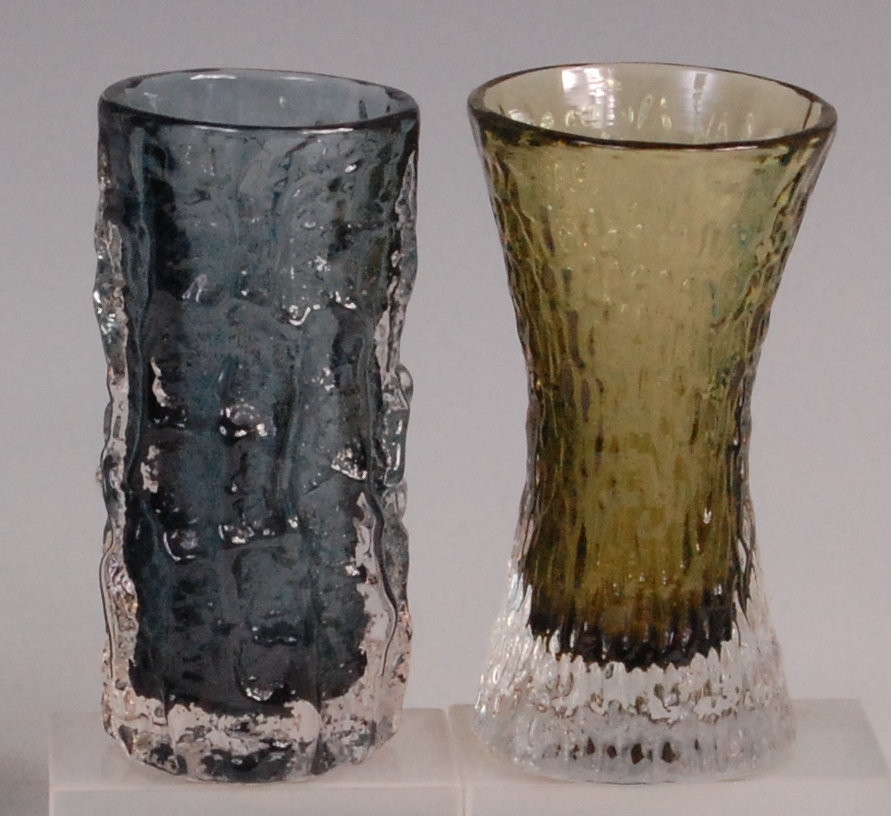 A Whitefriars Glass Bark Vase By Geoffrey Baxter Pewter Colour