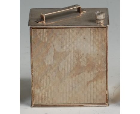 * A mid-20th century silver rectangular box and cover, by Asprey's of London, having all-over engine turned exterior, London 