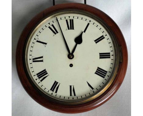 An Edward VIII mahogany case Double Sided Clock, possibly a GPO or Platform Clock, 29cm white dials with Roman Numerals, key 