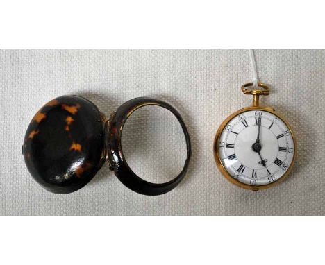 A gilt metal and tortoise shell pair cased Pocket Watch with fusee movement by William Burton - London 3499 