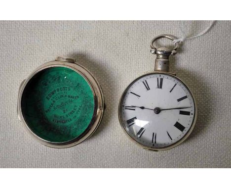 A silver pair cased Pocket Watch with fusee movement by Thomas Barnes - Gainsboro' 48650, case London 1791 