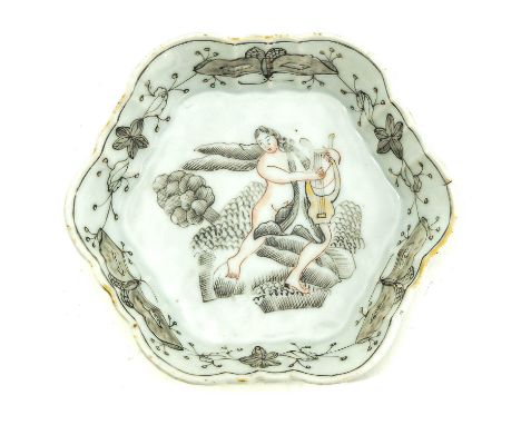 Depicting angel holding harp, 13 cm. in diameter.