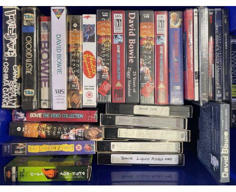 Approx 30 officially released David Bowie VHS, DVDs etc. Also an interesting early Bowie Net issued 'World's 3D Chat' disc (1