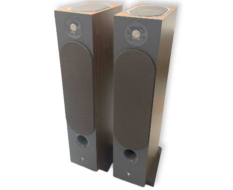 A pair of Focal Chora 826D floorstanding speakers, one Focal Chora centre speaker, a Monitor Audio Bronze W10 subwoofer.