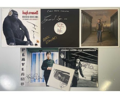 Good selection of signed items to inc: Johnny Marr LPs, The Messenger and Playland, both signed to cover by Johnny Marr. A Hu