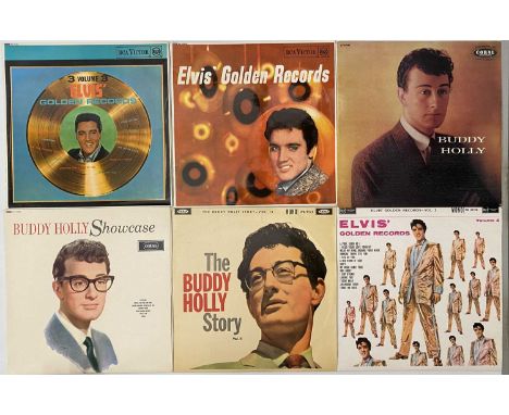 ROCK &amp; ROLL - LP PACK. A pack of 12 x LPs. Artists/ Titles include Buddy Holly (LVA 9085), Elvis' Golden Records (RB-1606