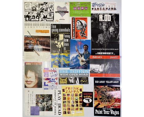 Approx 18 variously sized promotional posters mostly c 1980s/90s. Artists to include: Curve, Play Dead, Doctor and the Medics