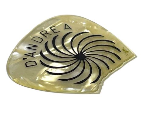 A portion of a 'D'Andrea' plectrum which according to a detailed, signed letter of provenance (dated Aug 2023) was owned and 