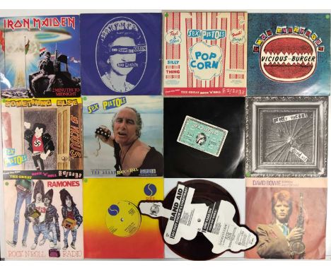 PUNK / POP / ROCK - 7" COLLECTION. A rockin' collection of approx 125 x 7". Artists include Iron Maiden, Sex Pistols, Ramones