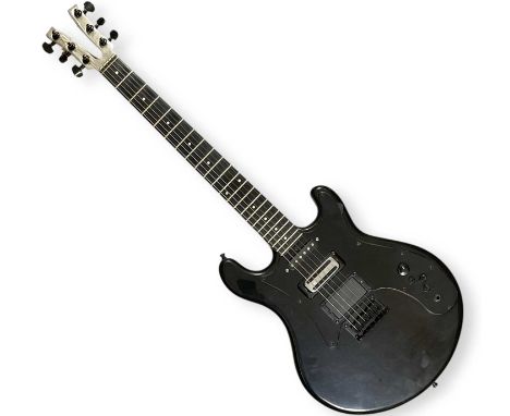 A Kramer 250G Aluminium Headstock Electric Guitar in a black finish with added Fender and Gibson style pickups. Serial No: 50