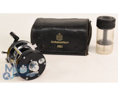 Abu Ambassadeur 6500C multiplier No 800405 - spindle tensioner, on/off check, twin handles. In original case and spare spool,