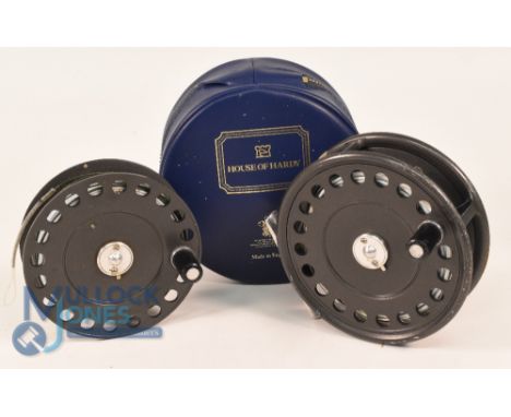 Hardy Bros St John Mk II 4" alloy trout fly reel and spare spool smooth alloy foot, black handle, quick release spool, rim te