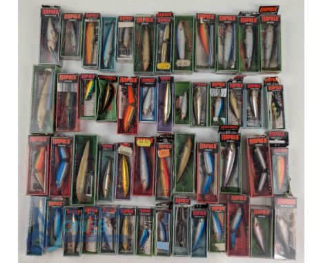 Large Collection of Boxes Rapala Fishing Lures, Plugs, assorted light used lures #52 