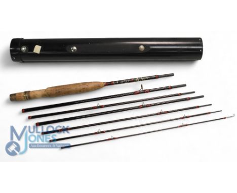 Hardy Alnwick Graphite Smuggler Deluxe carbon trout fly rod - 8ft 2 1/2" 7pc, line 6#, alloy sliding reel fittings and collar
