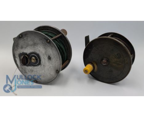 C Farlow &amp; Co Patent Lever 4.25" alloy salmon fly reel horn handle, constant check, rear check lever, rolling pillar, mak