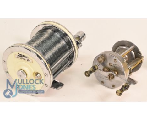 South Bend level winding anti-backlash No 550-C bait casting alloy reel - twin handles, on/off check, tensioner agate bearing