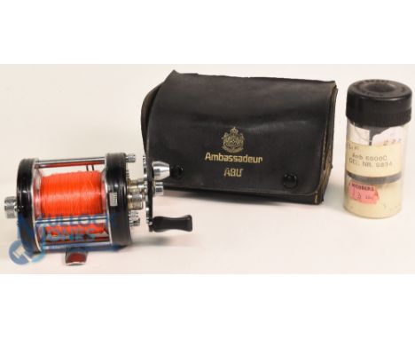 Abu Ambassadeur 6000C multiplier No 730301 - counter balanced handle, on/off check, spindle tensioner, light use, runs well. 