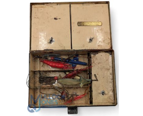 Quantity of Fishing Lures, Spoons, Spinners, with named items Allcocks collapsible spoon bait, 1x Hardy, 1x mother of pearl