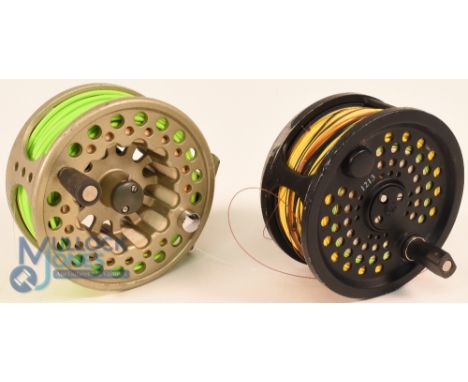 Scientific Anglers 1213 alloy salmon fly reel - 4" wide ventilated spool, rear tensioner, constant check, light rim wear, run